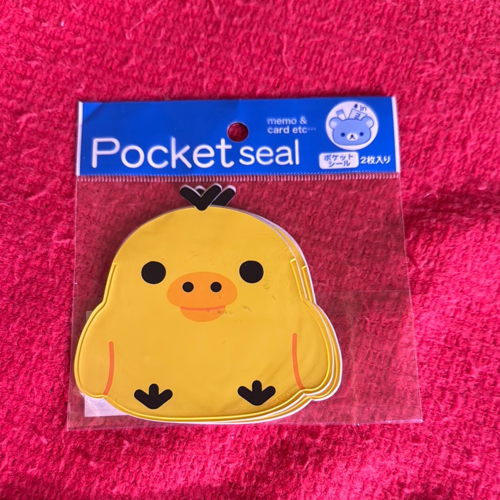 Yellow Pocket Seal Memo Cards Kiiritori Rilakkuma San-x